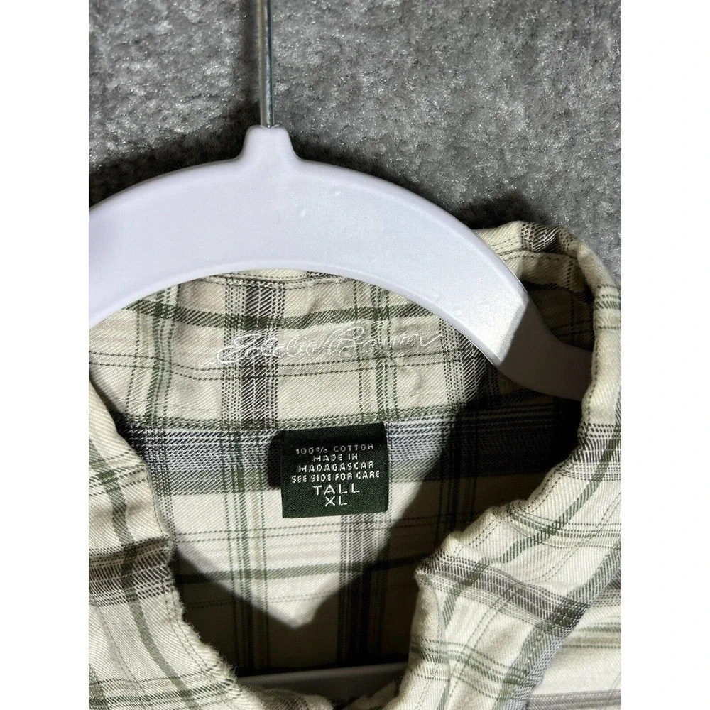 Eddie Bauer Button Down Shirt Mens‎ Size XL Tall Long Sleeve Plaid Pocket